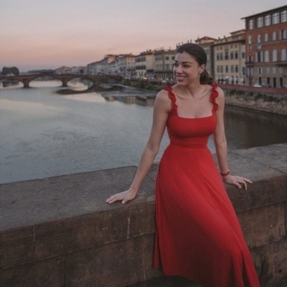 Reformation Red Midi Dress